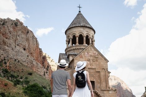 Noravank Monastery cliffside staircase, Vayots Dzor