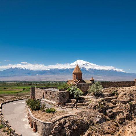 Khor Virap Monastery with Mount Ararat in the background