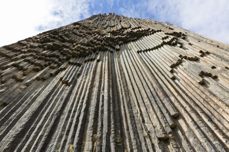 Symphony of Stones basalt columns in Garni Gorge, Armenia